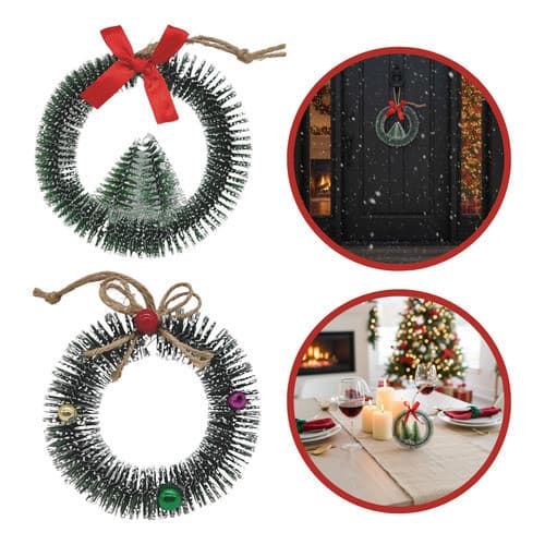 Mini Guirlanda 10cm Decoração Natal Enfeite Nevado Porta