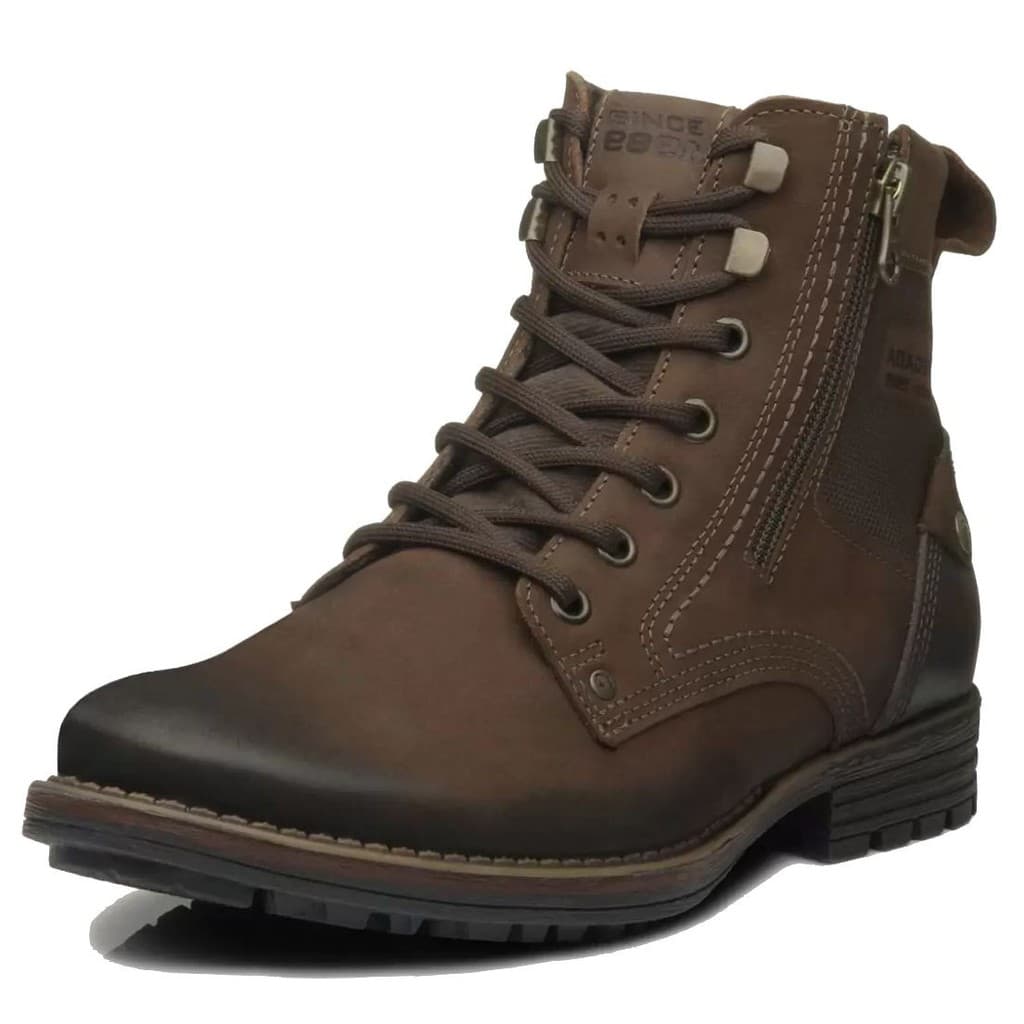 Bota Coturno Masculino Conforto Tratorado Couro Pegada