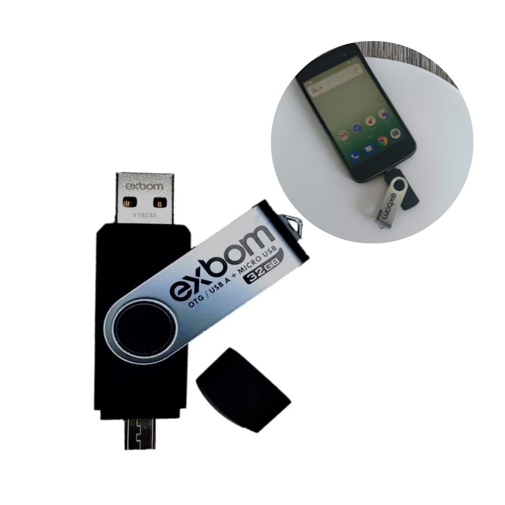 Pen Drive 2 em 1 USB e Micro USB 32GB OTG – Ideal para Celular, Tablet e PC, Alta Velocidade de Transferência