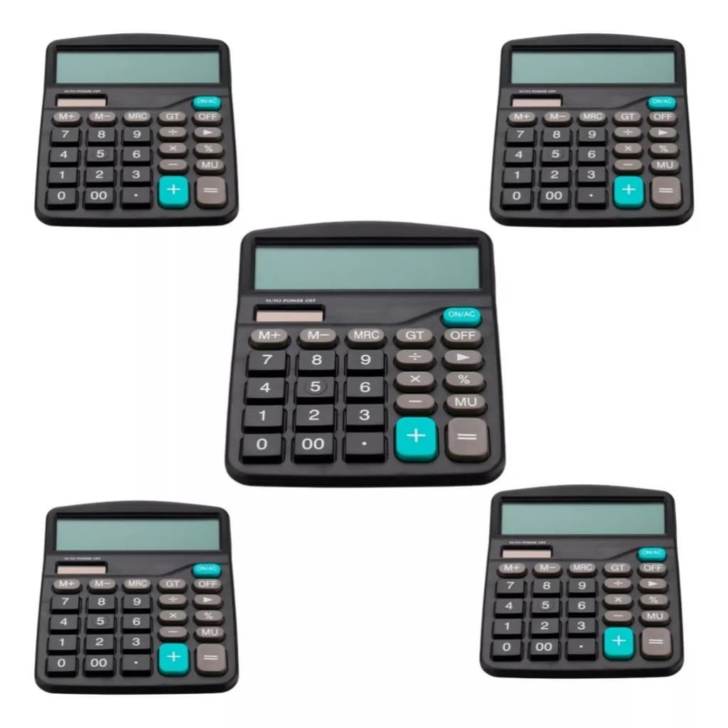 kit 2/3/4/5 Calculadoras Mesa Comercial Escritório 12 Dígitos