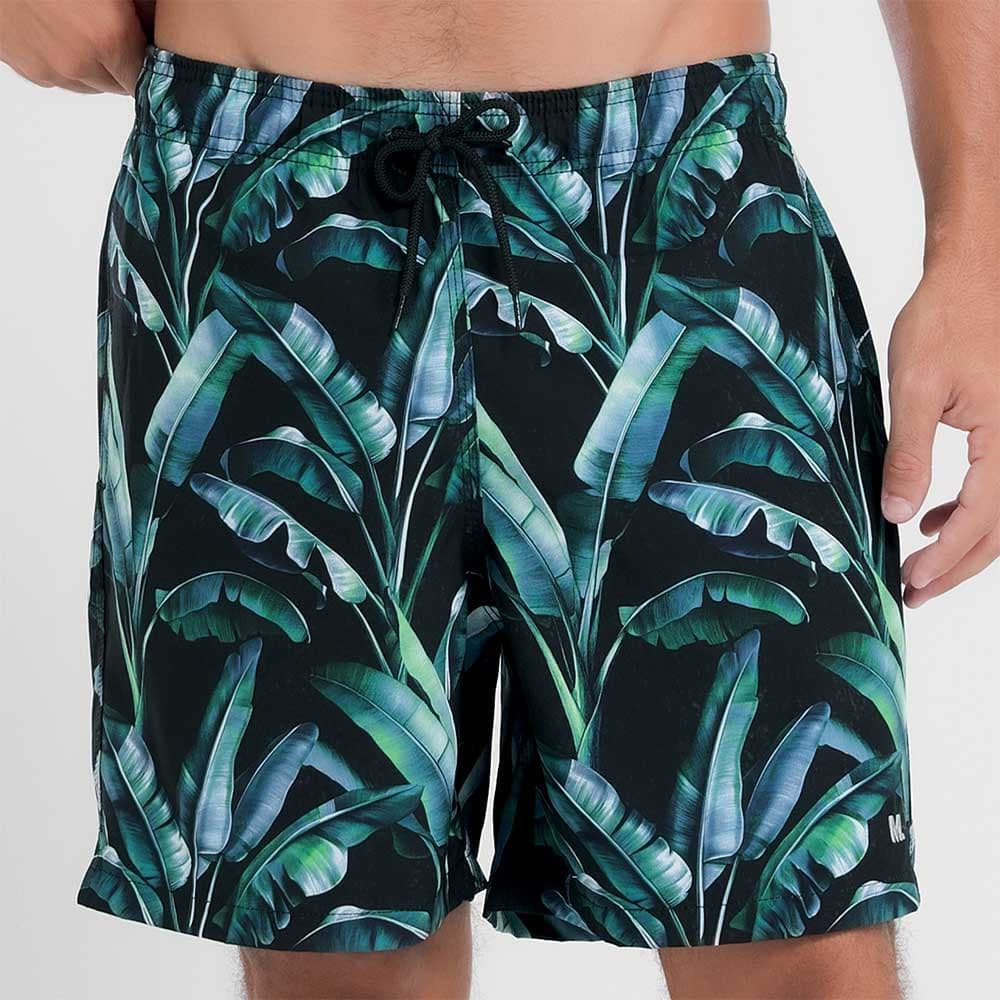 SHORTS ELASTANO COM ESTAMPA BOTANICA PLUS SIZE