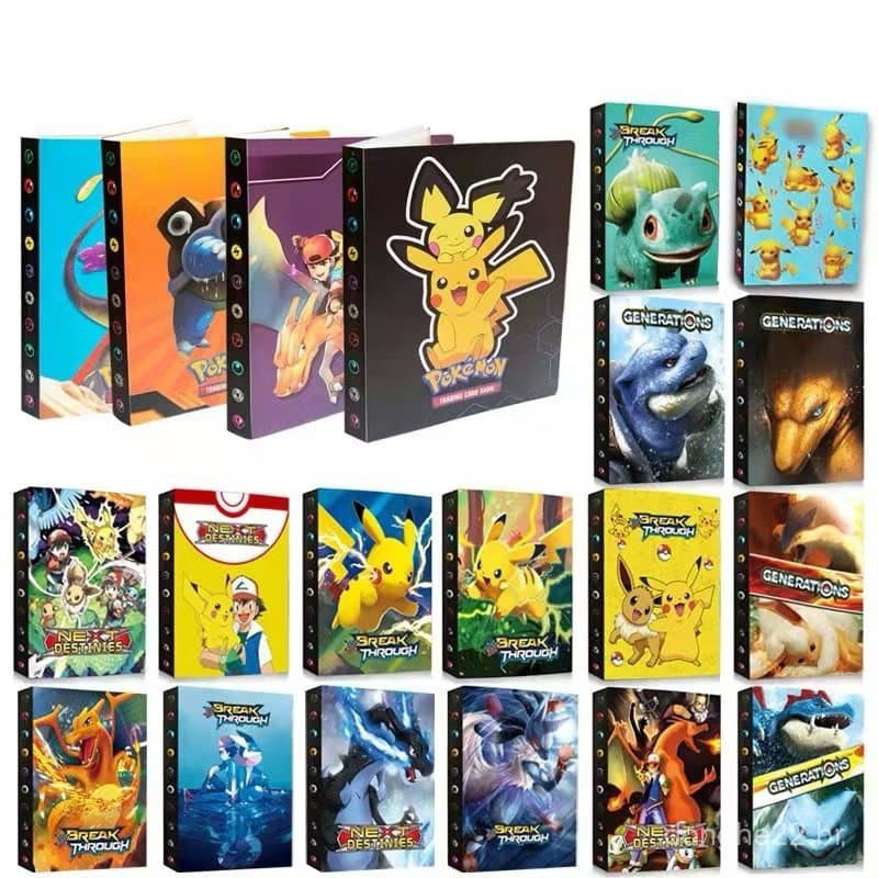 Álbum de 100 Porta-Cartões Capacidade para 240 Cartões Porta-Cartões Adequados para o Jogo de Cartas Pokémon Magic: The
