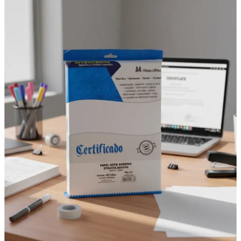 Papel Autoadesivo 70g Etiqueta Adesiva A4 100 fl Cor Branco