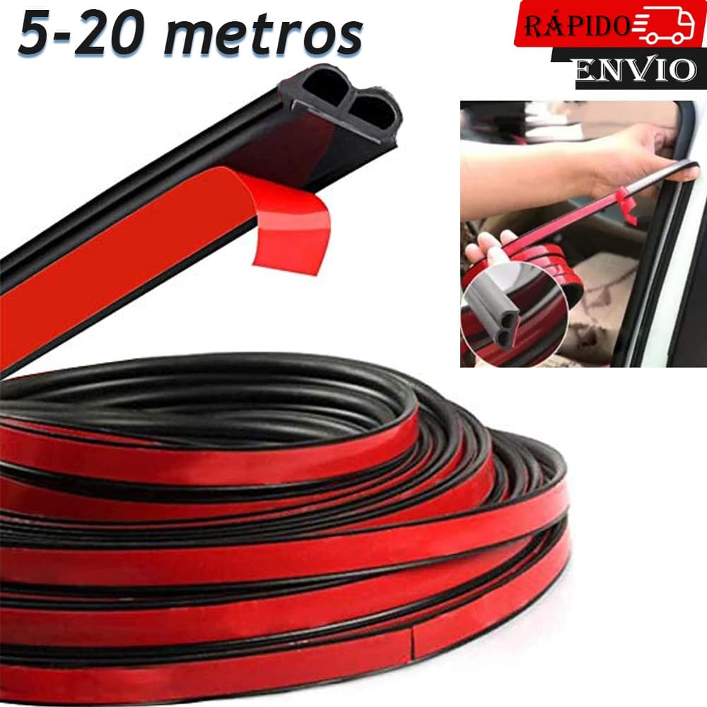 Tira de Vedação de Borracha para Porta de Carro Autoadesiva Isolamento Acústico Vedação Contra Intempéries Camada