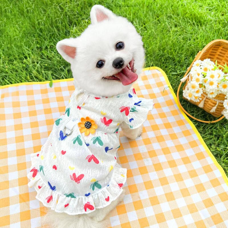 Vestido Fofo para Cães de Estimação XS-6XL para Cães Pequenos, Saia Fina de Princesa para Filhotes, Roupas de Verão para