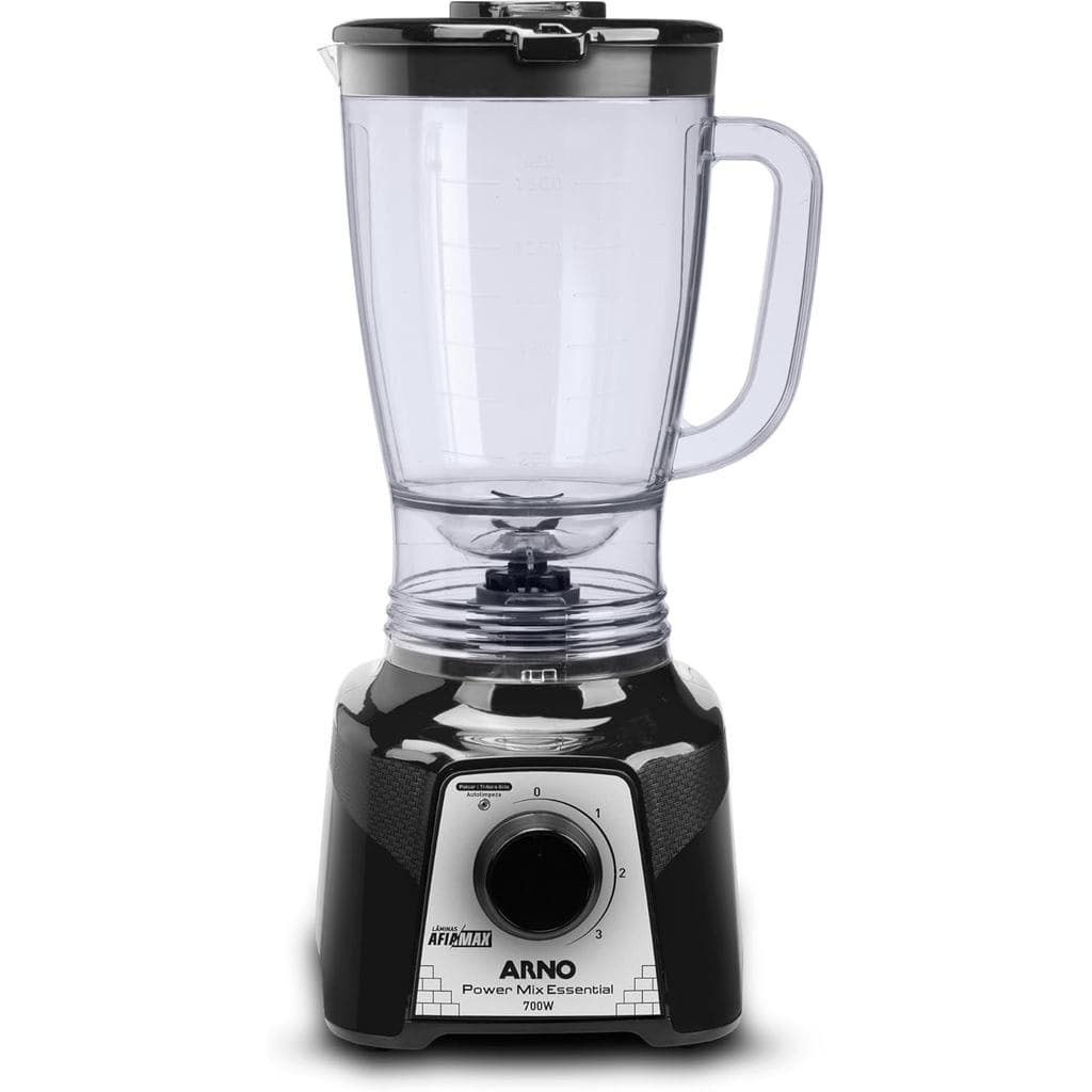 Liquidificador Arno Power Mix 700W LQ19, Preto, Jarra de 2,4L, 4 Lâminas , 3 Velocidades, 110V