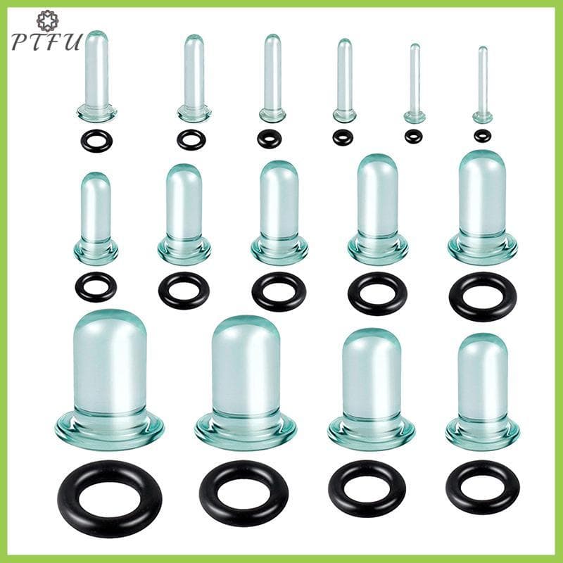 PTFU > 2 Peças Kit De Alongamento De Medidores De Ouvido De Vidro Expansor Cônico Curto 1.6-16mm Túneis E Plugues Joias