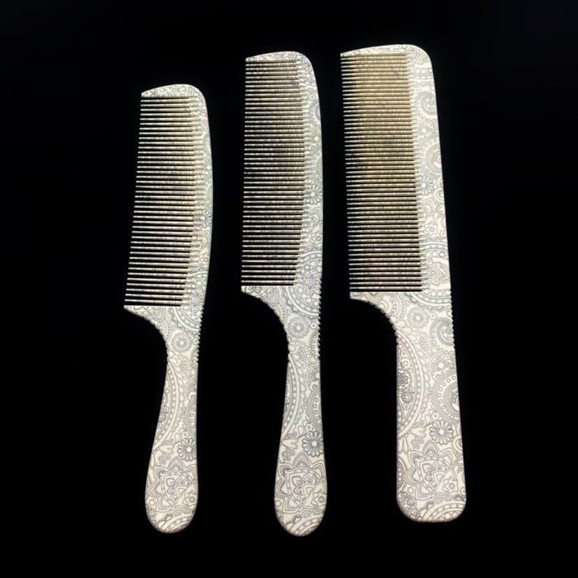 Pente de cabelo masculino fino de cabeça plana Salão de cabeleireiro Super Eat Hair Pente lateral masculino para cabelei