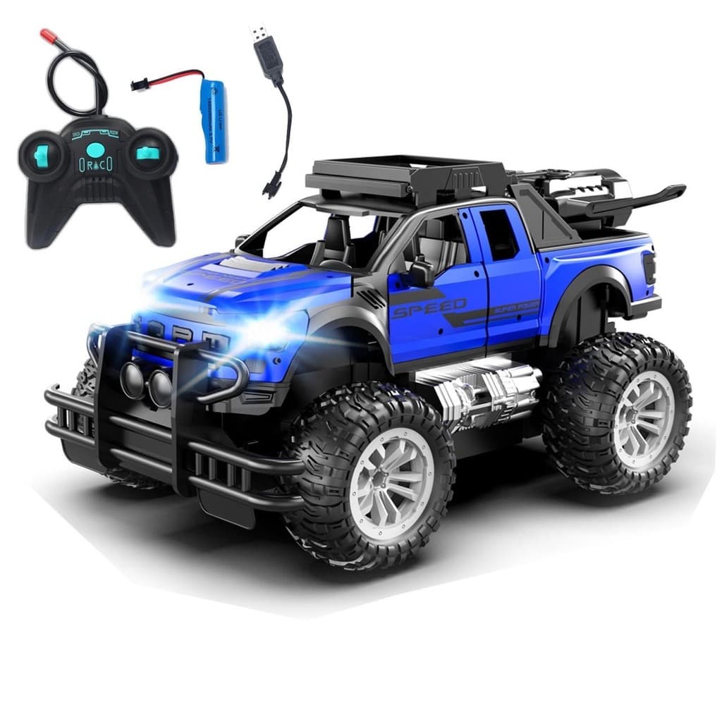 Brinquedo Carrinho Caminhonete Ferro Controle Remoto Recarregavel Solta Fumaça