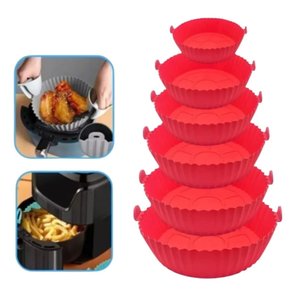 Kit 6 Forma Silicone para Air Fryer