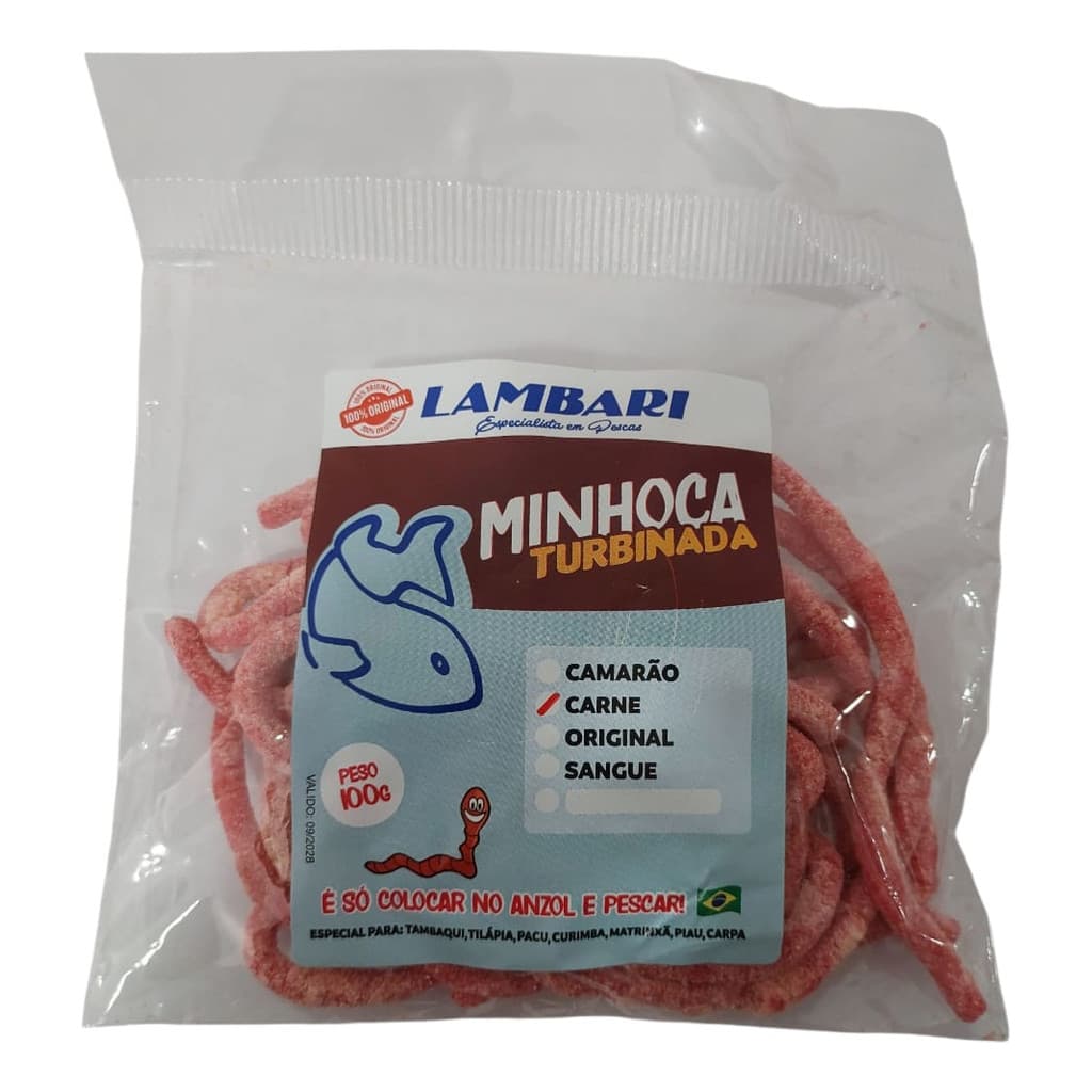 Isca Minhoca Turbinada Pronta Para Pesca De Tilápia Lambari