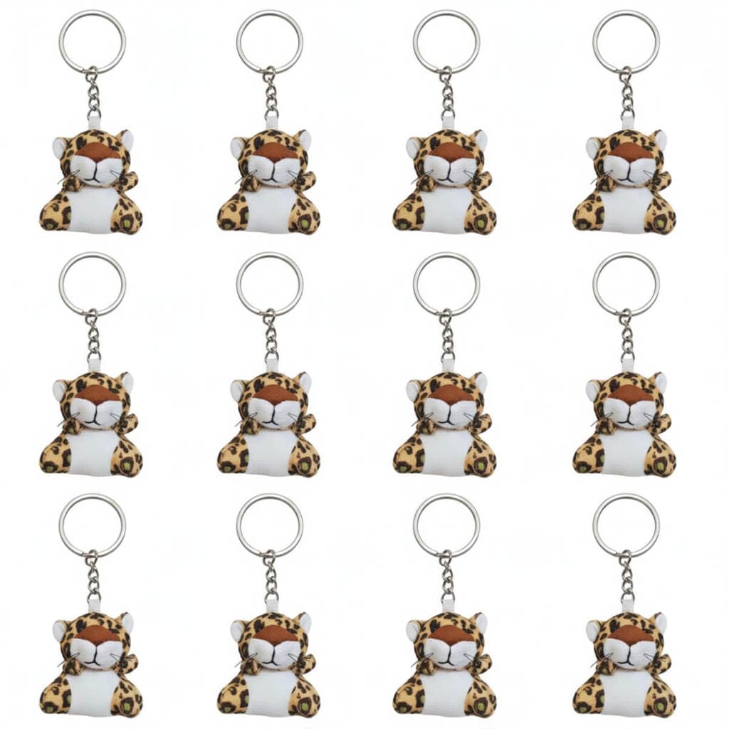 Mini Oncinha Safari de Pelúcia Chaveiro kit Lembrancinhas