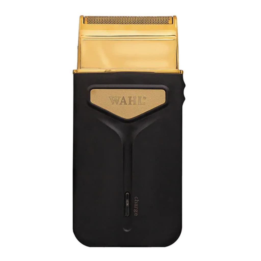 Barbeador Wahl Portátil Travel Shaver, Recarregável, Carga USB Universal, Preto/Dourado Bivolt