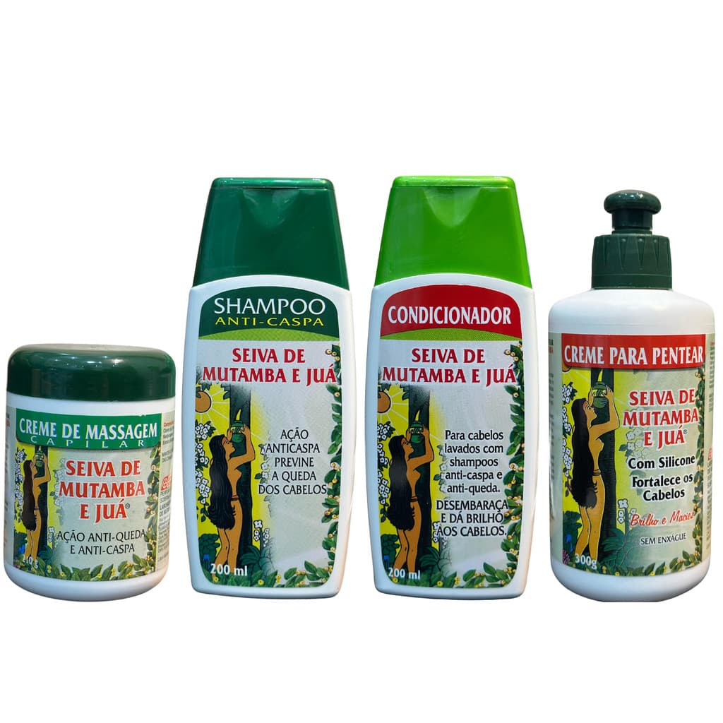 Kit Seiva De Mutamba E Juá - Sh Cond Cr Pentear Cr Massagem