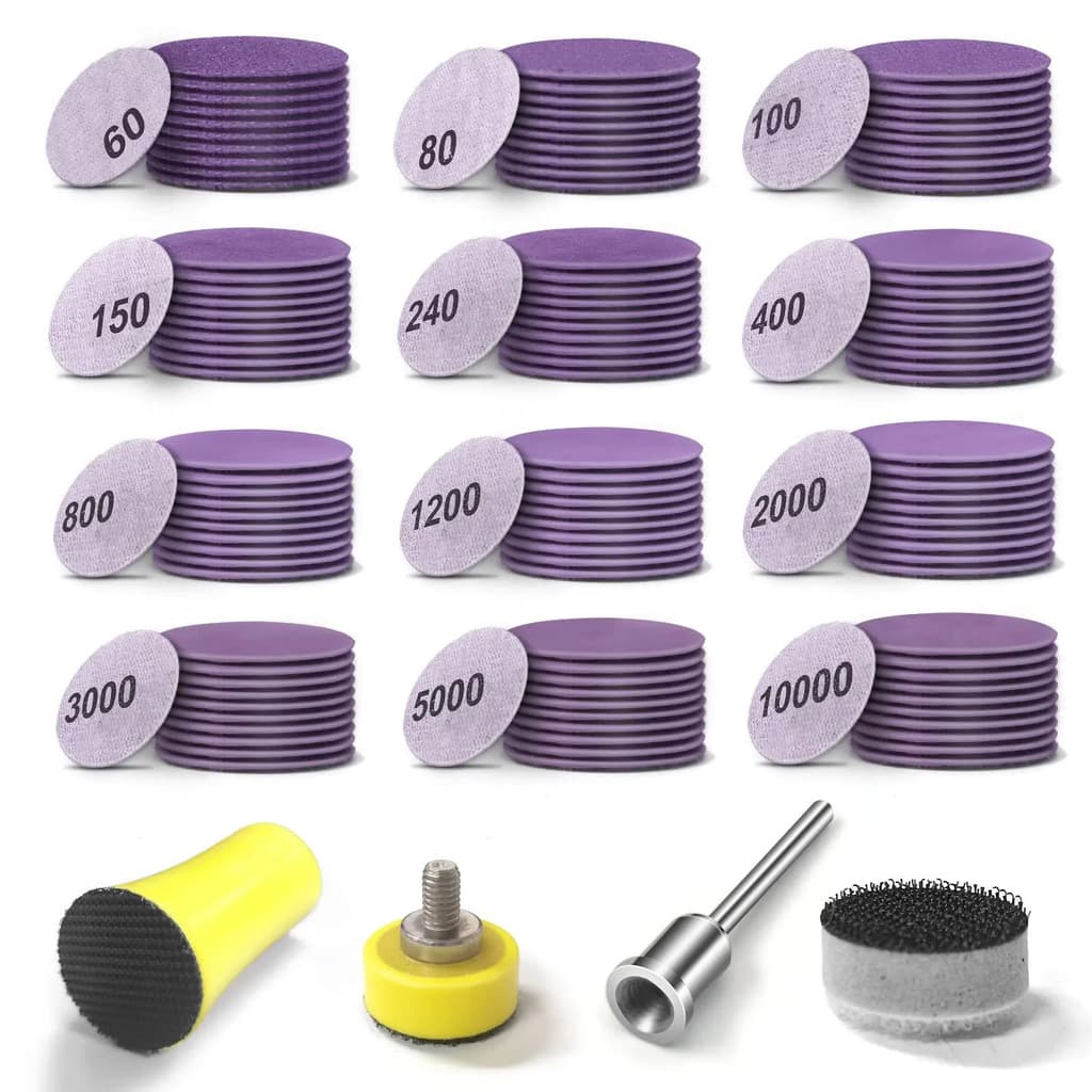 Kit Discos de Lixa 124 Peças com Suporte para Micro Retífica