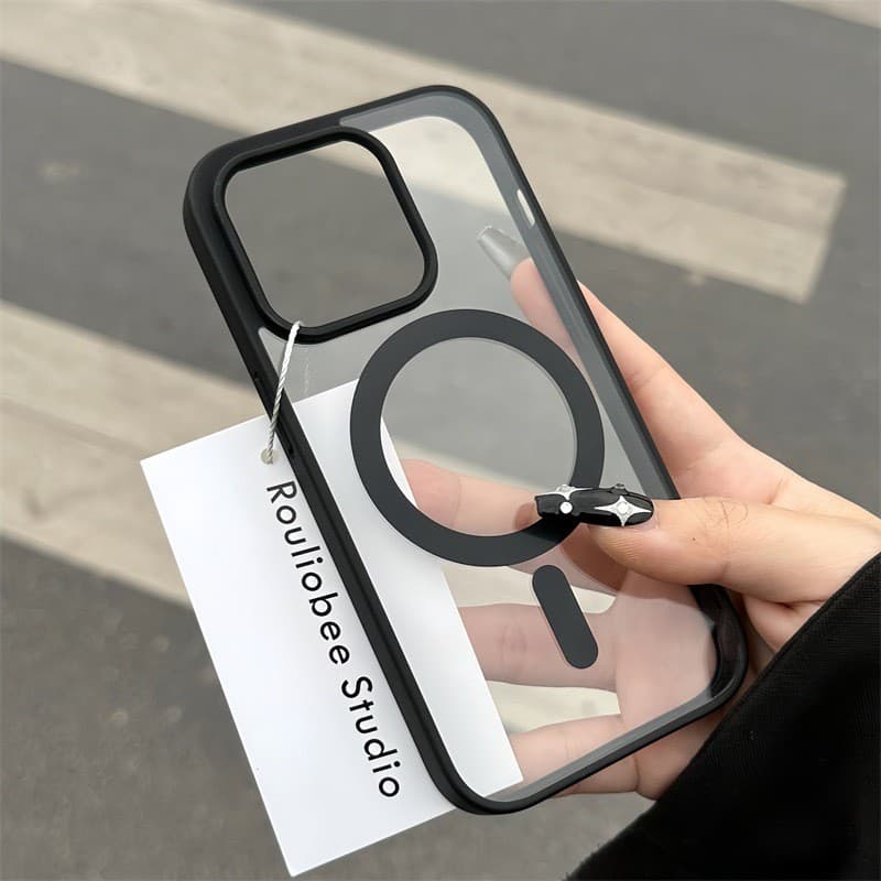Capinha De Celular Case Capa TPU MagSafe Borda Silicone Proteção Câmera iPhone 17 pro 11 12 13 14 15 16 Pro Max Normal