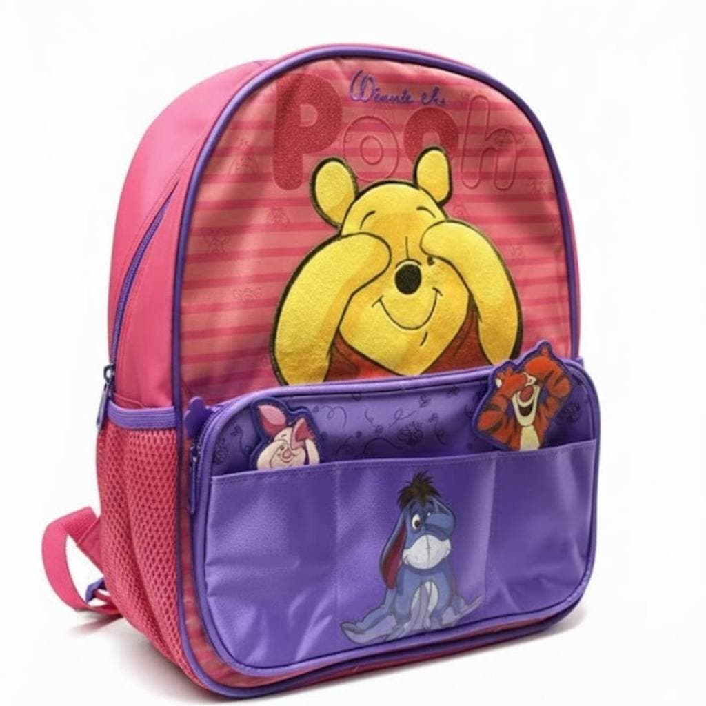 Mochila Infantil Pooh Ursinho Pooh Costas 3D Original Disney Escolar Creche