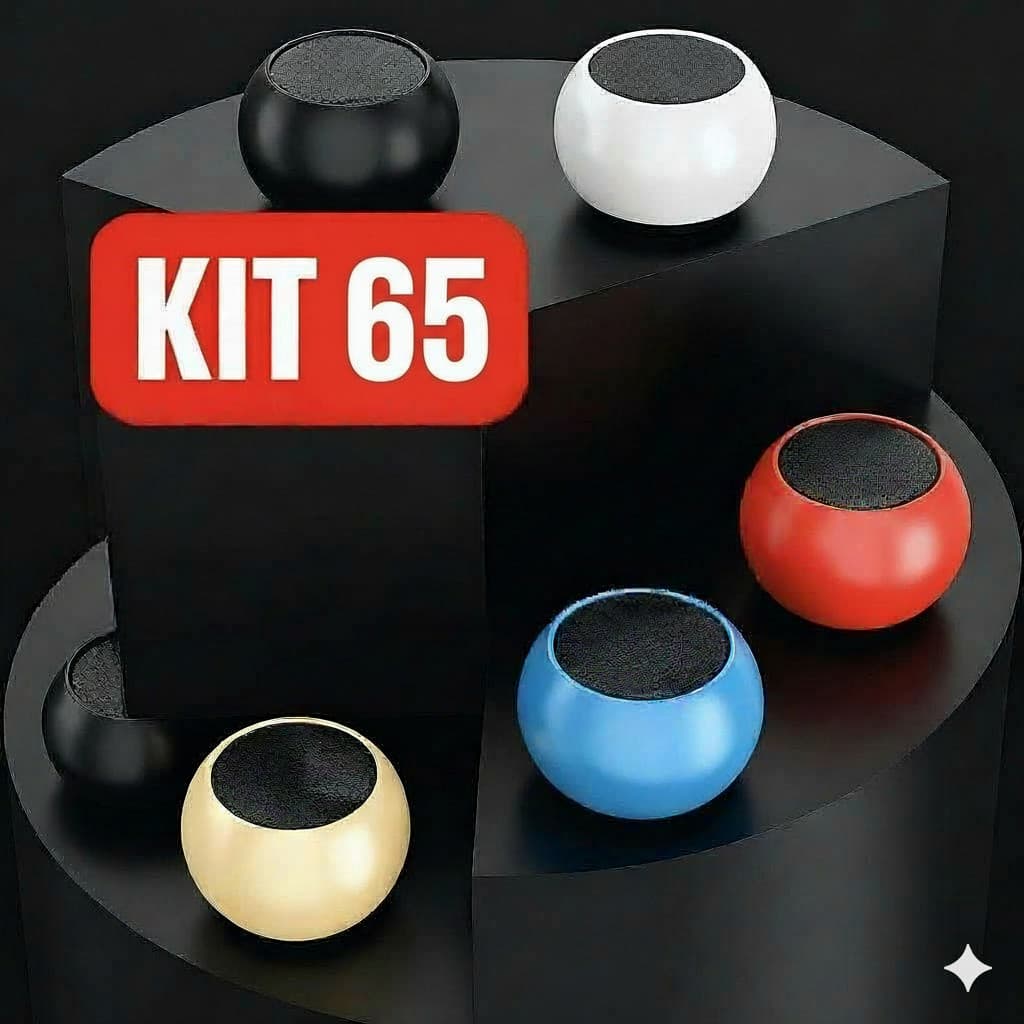 Kit 65 Caixa de Som Bluetooth M3 TWS 3W Metal Potente Portátil Bateria Longa Duração À Prova D'água Cores Misturadas