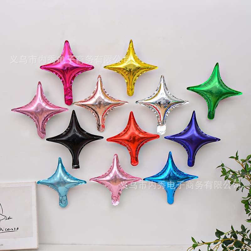 10 Polegada estrela de quatro pontas balão de filme de alumínio 26 Polegada cruz estrela balão festa decoração festa de