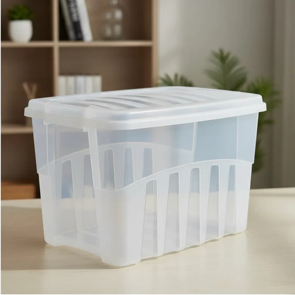 Gran Box Alta 19 Litros Plasútil Transparente Polipropileno