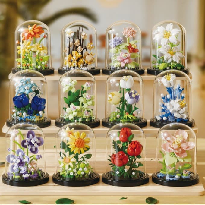 Adequado para decorações de  do Dia dos Namorados, incluindo blocos de construção de plantas em vasos de flores, inc