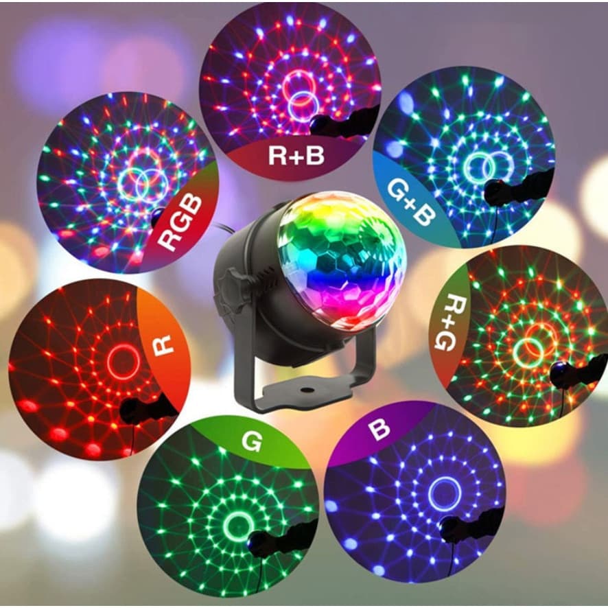 Projetor LED Mini Globo Jogo de Luz Giratorio Festa Led Rgb Aniversario Balada Karaoke Eventos Lâmpada bola mágica