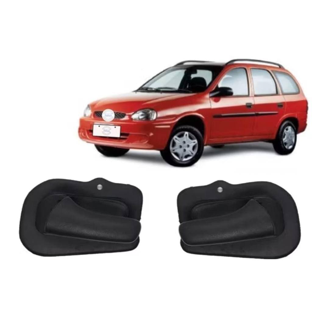 PAR MAÇANETAS INTERNAS  DIANTEIRAS  CORSA 95 A 2002  E CORSA CLASSIC TODOS  COR PRETA