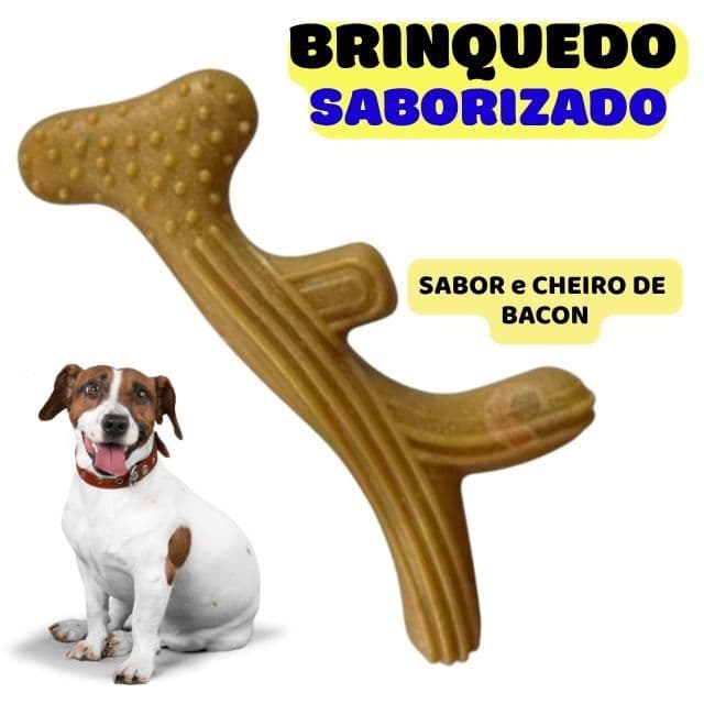 Brinquedo Mordedor Osso Saborizado para Cães