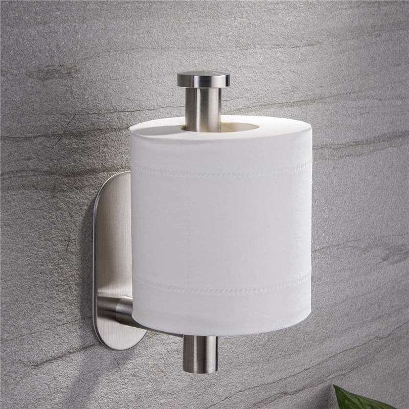 Suporte de Banheiro em Aço Inox 304 para Papel Higiênico com Gancho Adesivo