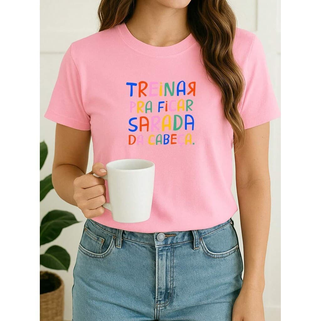 Camiseta Babylook Feminina Frases gym t-shirt Treinar  Sarada Da Cabeça Academia 100% Algodão