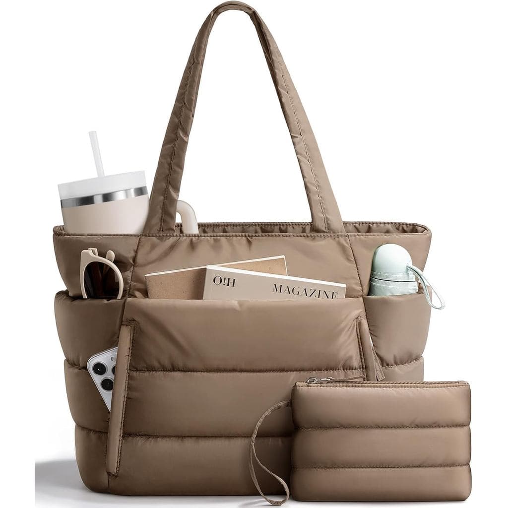 Bolsa Tote Puffer para Mulheres, Bolsa de Trabalho Leve e Fofa para Professores e Enfermeiras