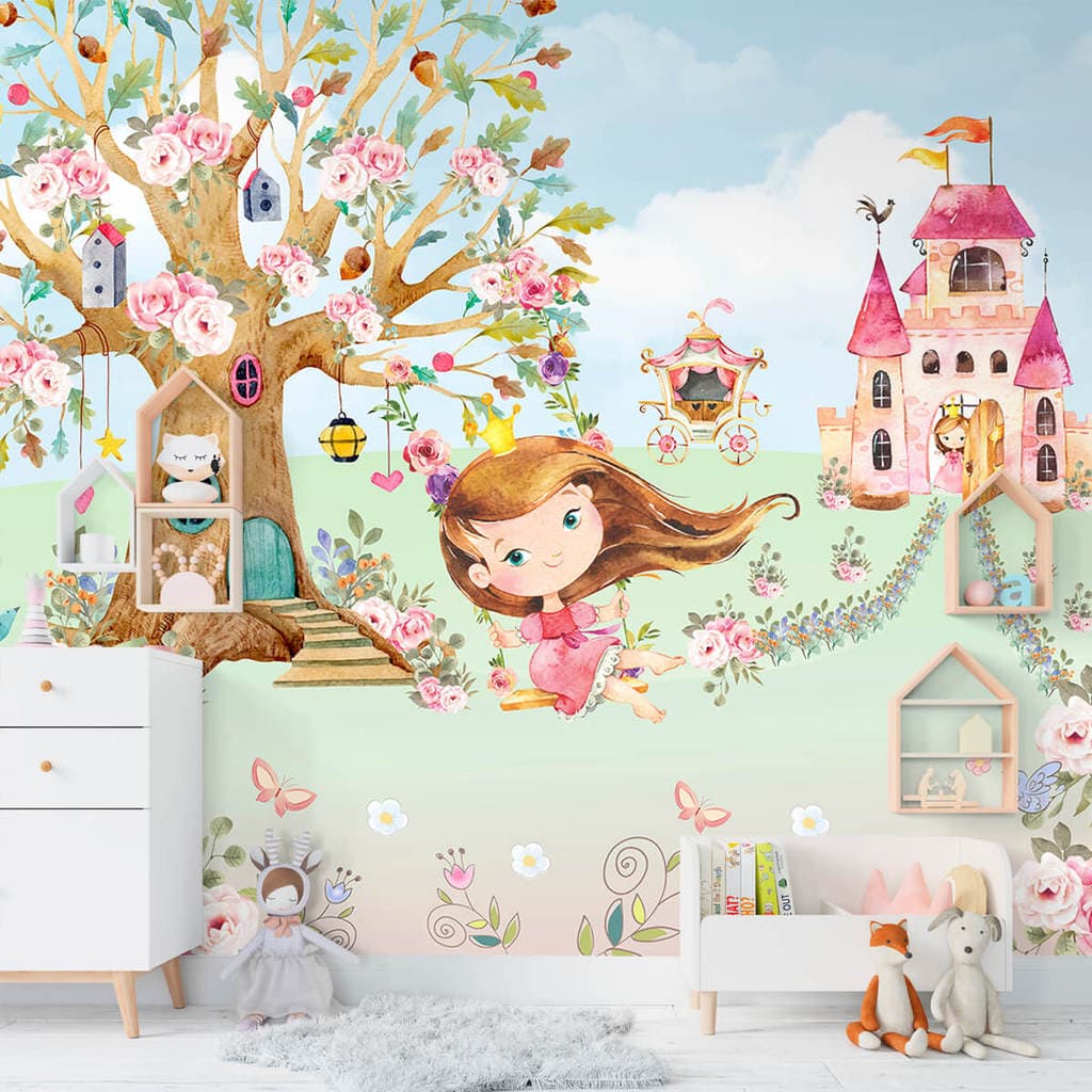 Papel De Parede Adesivo Infantil De Princesas