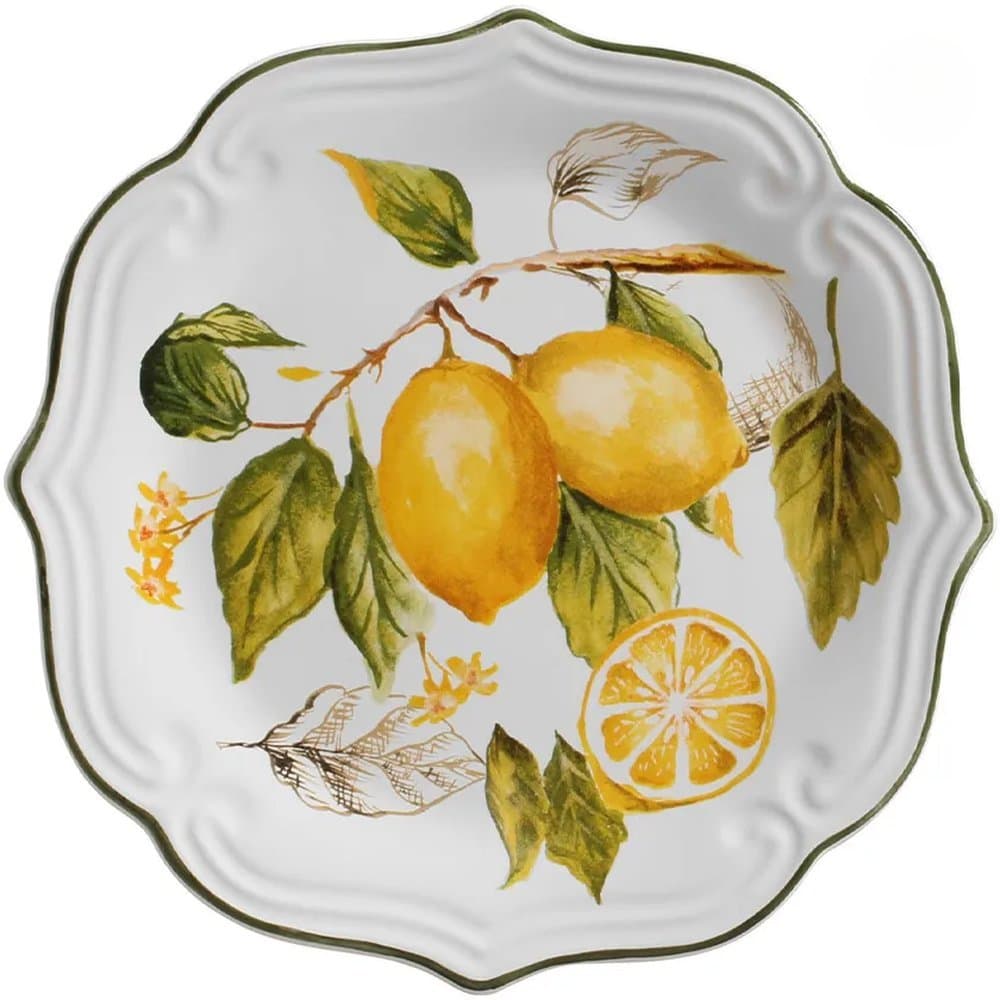 Prato de Sobremesa Branco Toscana 22cm