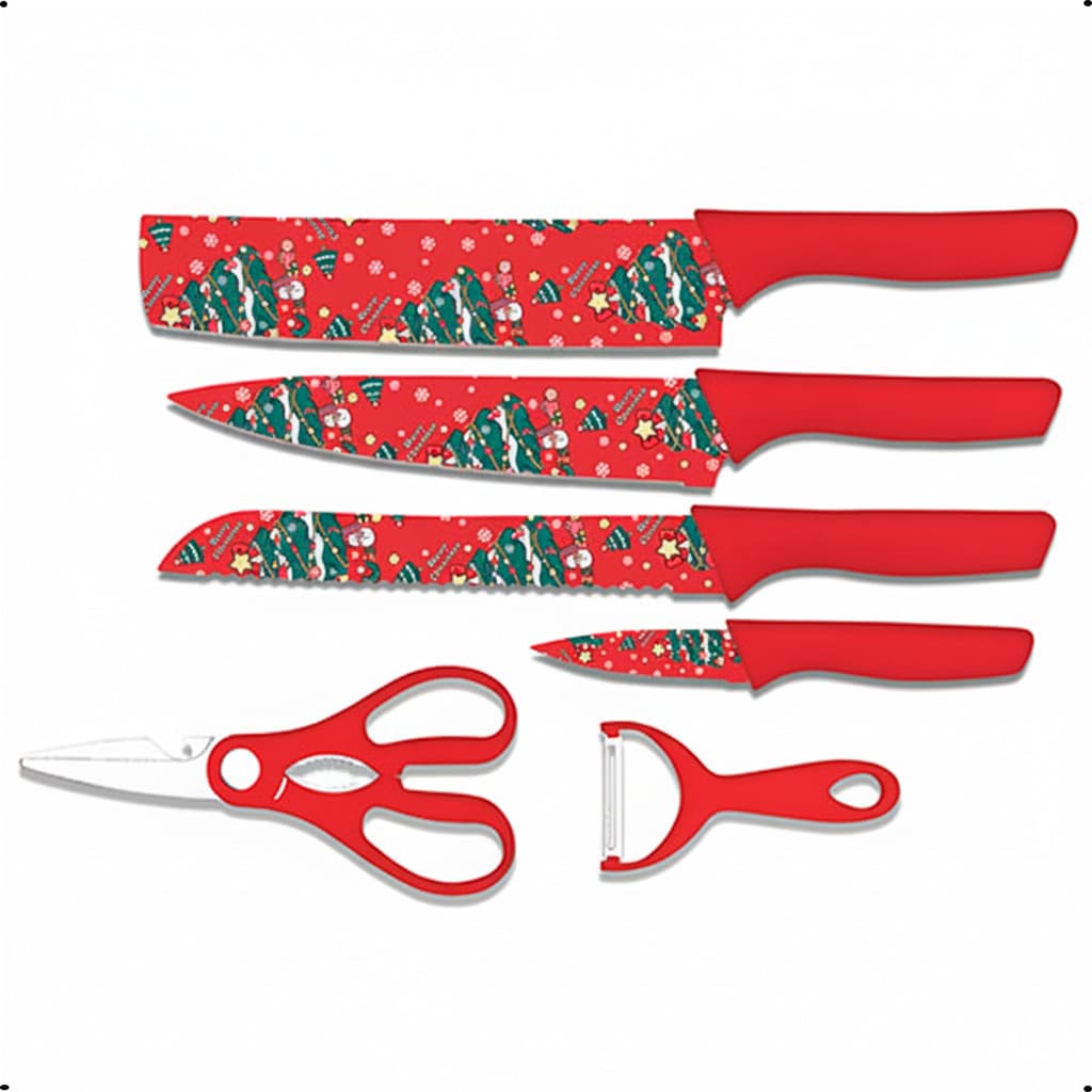 Kit 12 Utensílios de Cozinha Vermelho em Silicone com Cabo de Madeira Resistente ao Calor