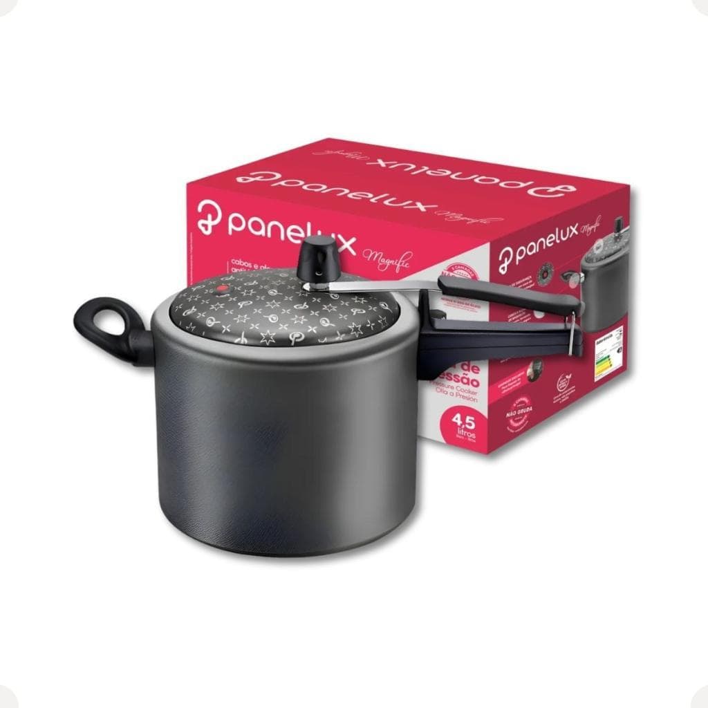 Panela Pressão 4,5L Magnific Grafite Antiaderente Alumínio Fechamento Externo Rápido Eirilar Original Inmetro