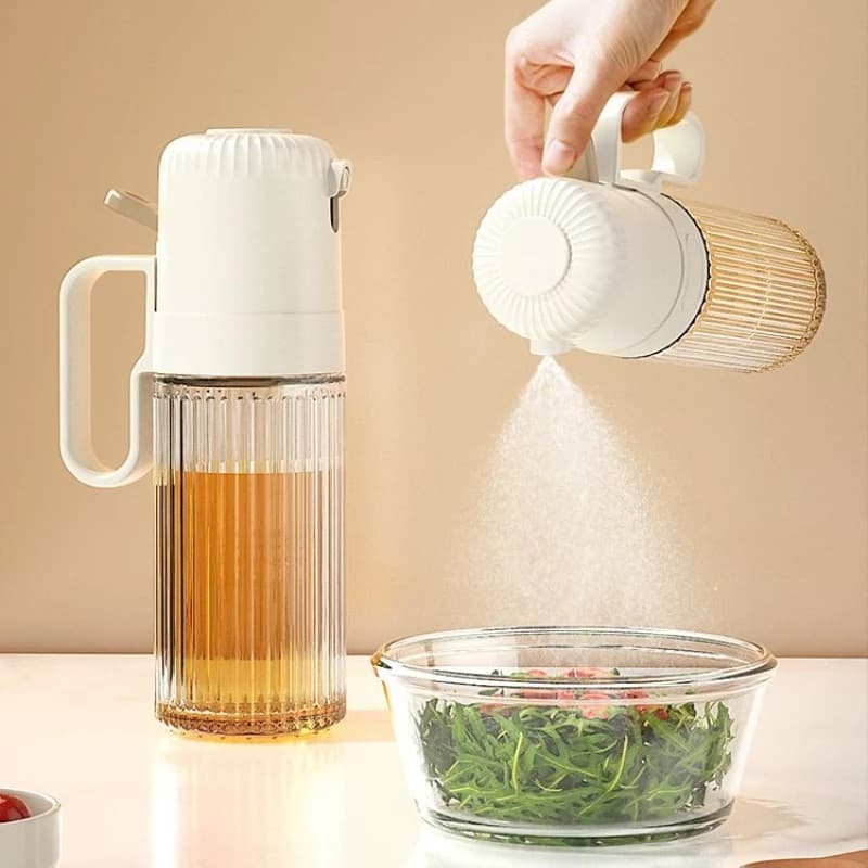 Galheteiro de Vidro Spray Azeite Dispensador Pulverizador Óleo Borrifador Cozinha Nude