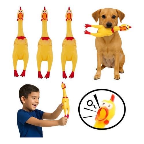 Frango Galinha Brinquedo Pet 30cm Mordedor C/apito