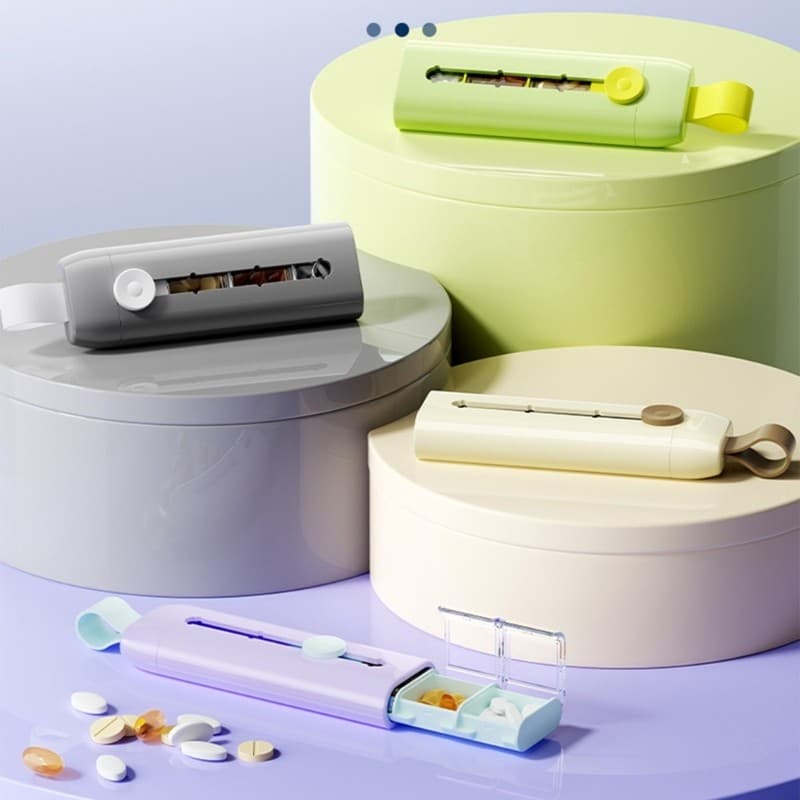 Caixa De Comprimidos Resistente À Umidade, Sistema Deslizante Ergonômico, 3 Seções, Armazenamento Portátil