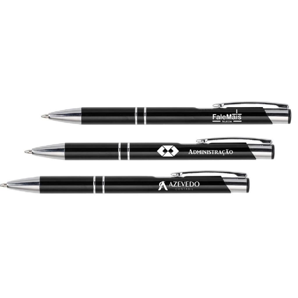 Kit 5 Canetas Metal Personalizadas A Laser com seu Nome ou Marca