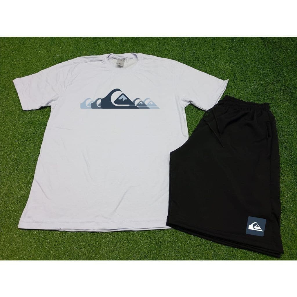 CONJUNTO QUIKSILVE VERAO CAMISETA  ALGODAO + BERMUDA PREMIUM