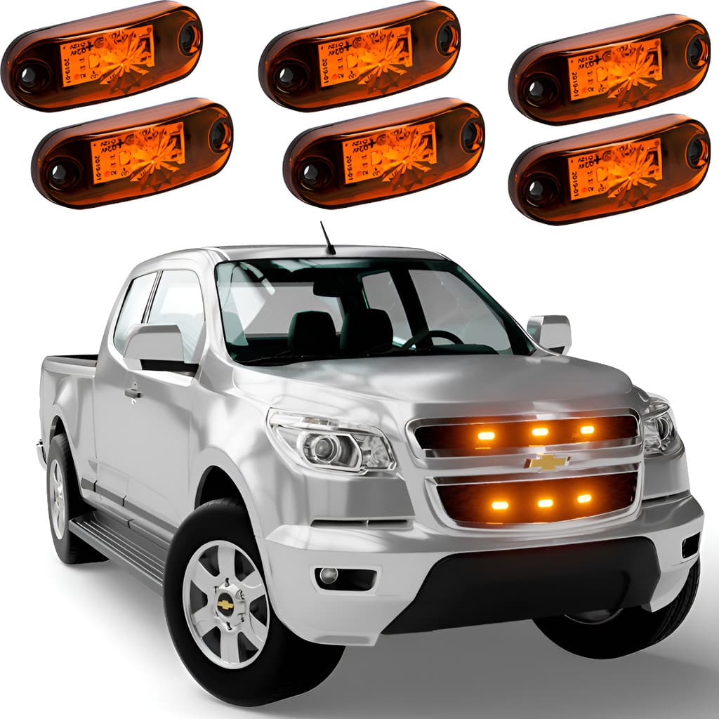 6 Sinaleira Led Lateral Frontal 12v 24v Carro Moto Caminhão - Laranja