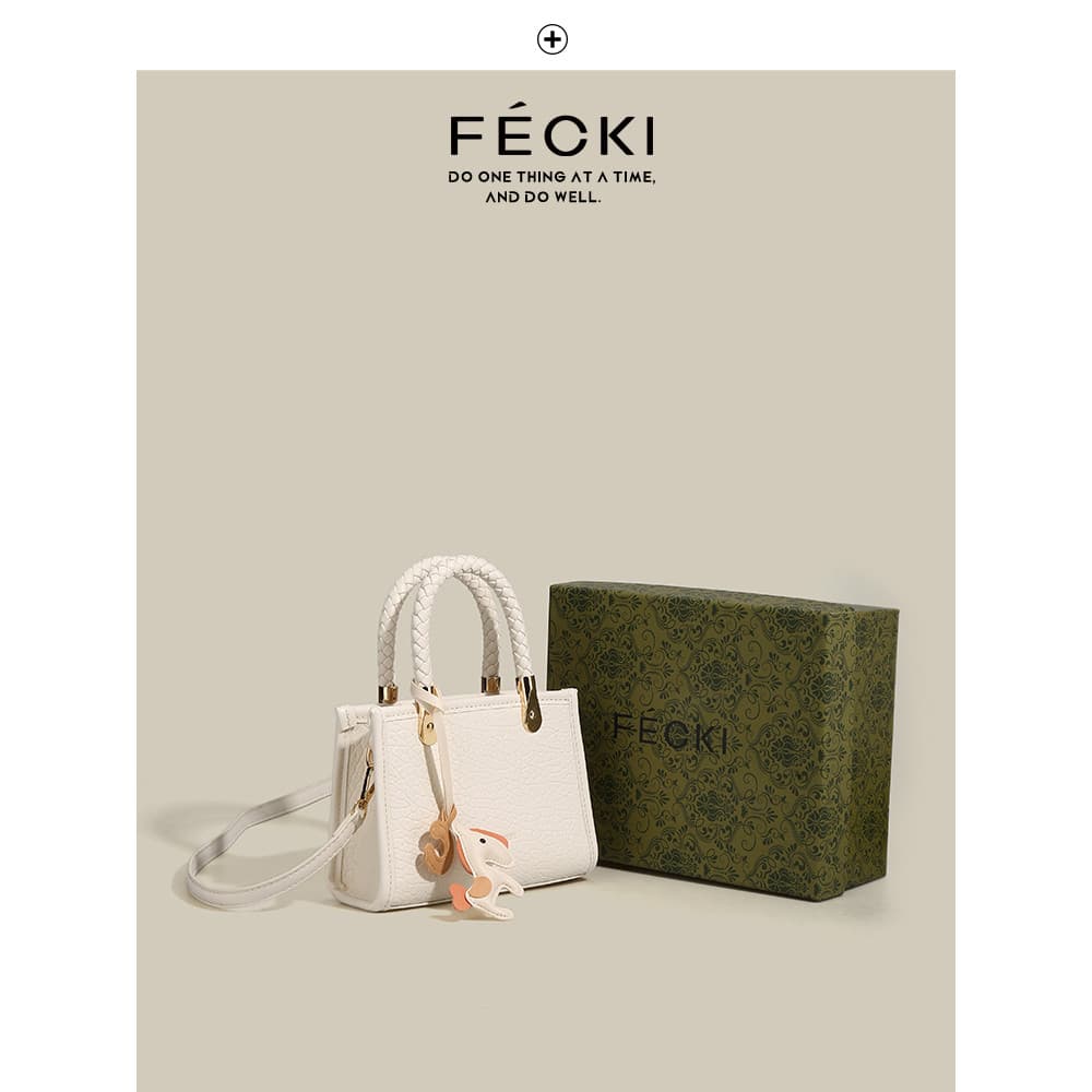 FECKI Textura Nicho Design Bolsa Feminina 2025 Primavera Novo Estilo Popular High-End Pequena Bolsa Quadrada