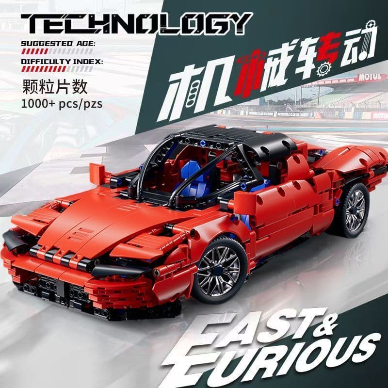 1100 PCS Compatível Lego Ferrari SP3 Bloco de Construção Carro Esportivo Educacional Modelo de Carro de Corrida Montagem