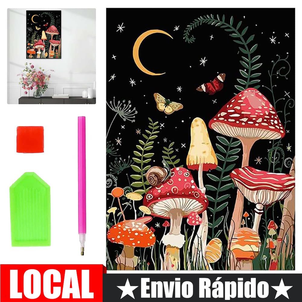 Cogumelo floresta diy kit de ferramentas pintura diamante diy pintura suprimentos ferramentas Mural