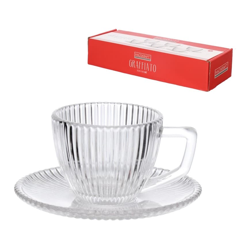 Jogo Xícaras Café Graffiatto 90ml Transparente 6 Peças Jgxc0