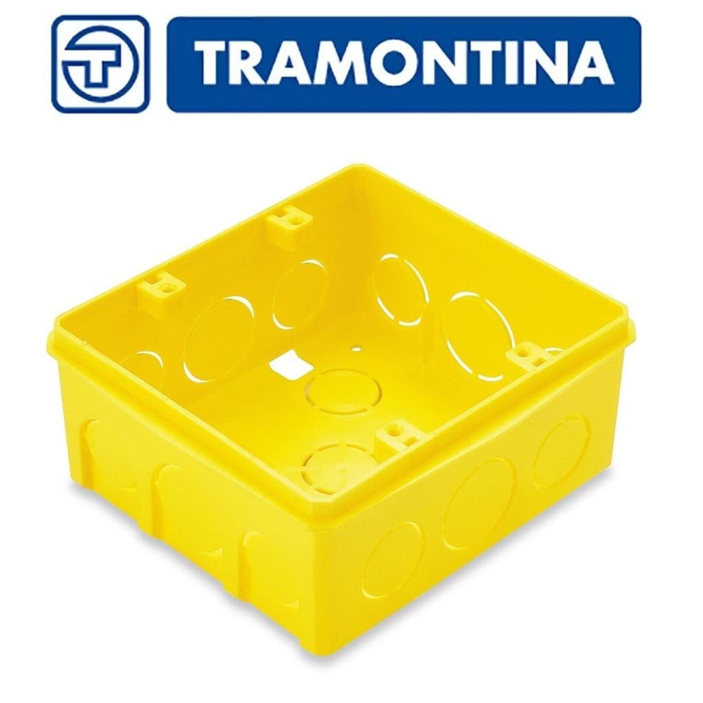 Caixa De Embutir Luz 4x4 Tramontina Plástico Amarela Original Vendedor Autorizado