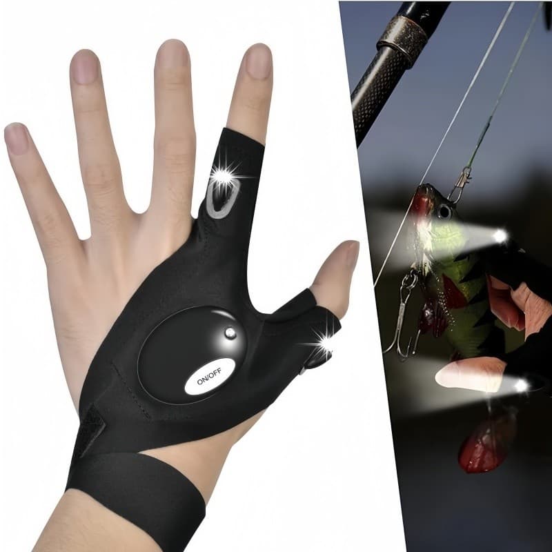 Luvas De Lanterna De Ciclismo LED Tochas De Acampamento De Pesca Iluminação De Reparo