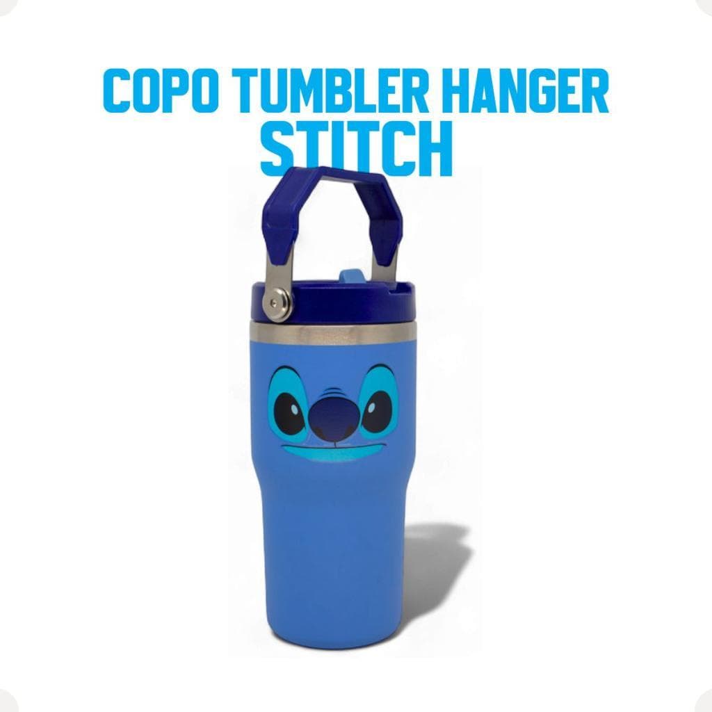 Copo Térmico Tumbler Hanger 650ml Stitch Disney Inox Com Tampa E Canudo Presente Fofo