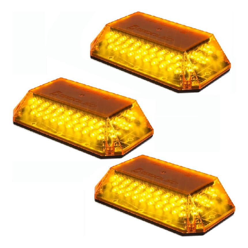 3 Giroflex Giroled Âmbar 24v Parafuso Guincho Efeitos Forte