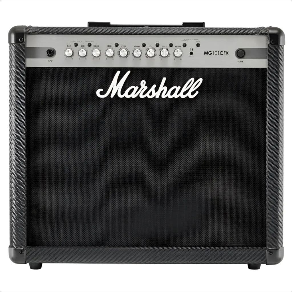 Amplificador Cubo 220 Volts para Guitarra Marshall MG101 CFX com 1 Falante de 12 Polegadas 100 Watts RMS e Footswitch de